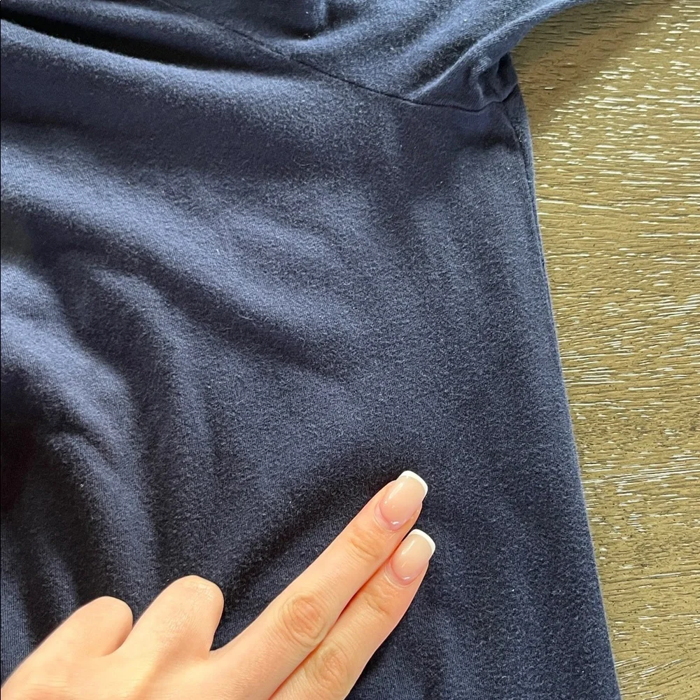 Johnny was navy floral embroidered off shoulder pockets dress M boho artisanal - Picture 8 of 8